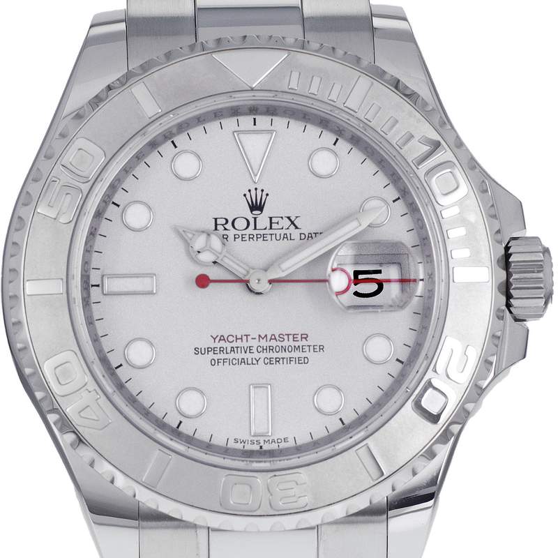Montre d'occasion ROLEX Yacht-Master mixte mouvement automatique certifié (cosc) bracelet acier - vue D1