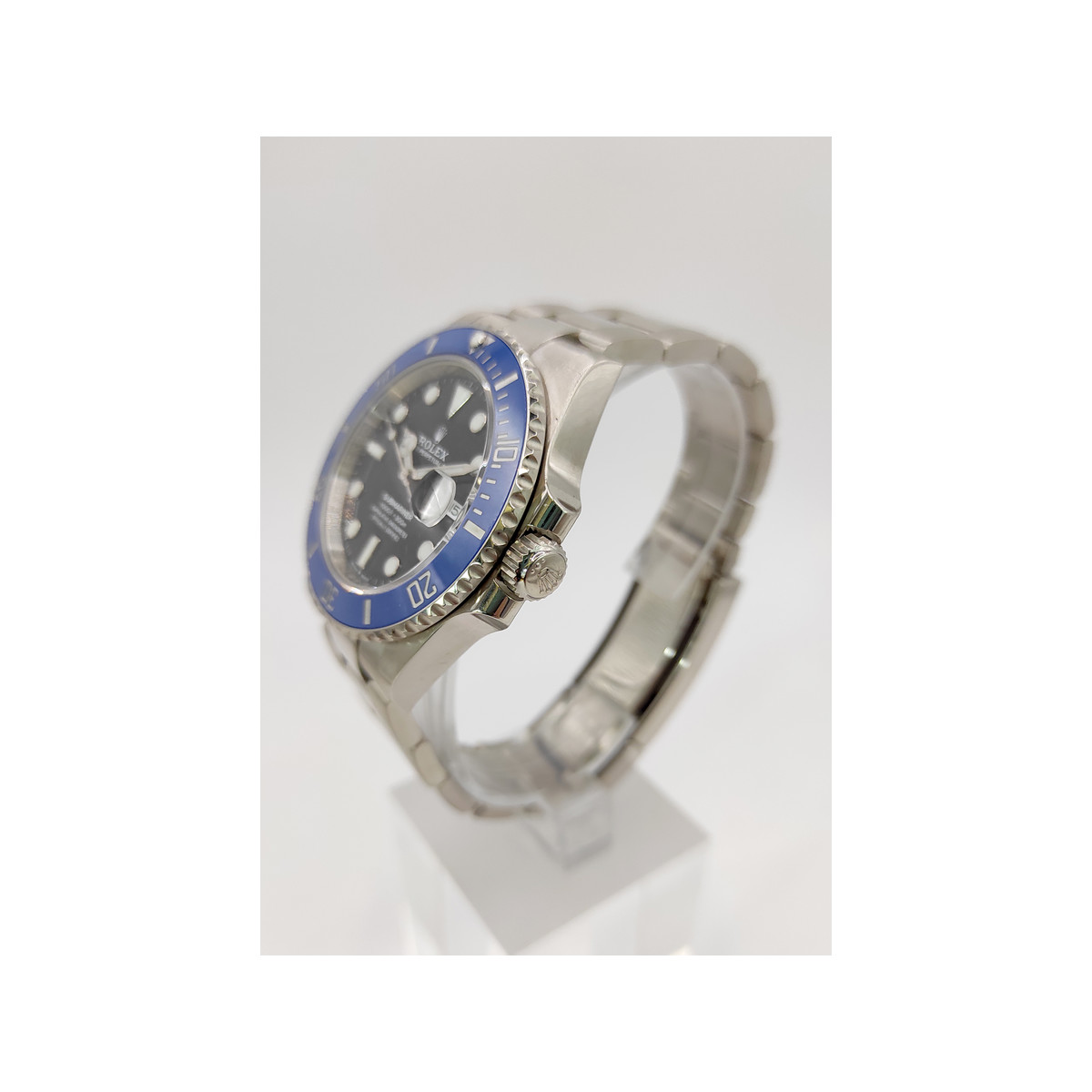 Montre d'occasion ROLEX Submariner Date homme mouvement automatique certifié (cosc) bracelet or blanc 750/000 - vue D2