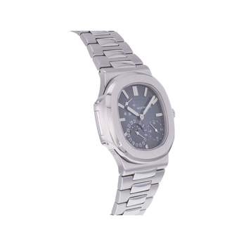 Montre d'occasion PATEK PHILIPPE Nautilus Phases de Lune homme mouvement automatique certifié (cosc) bracelet acier