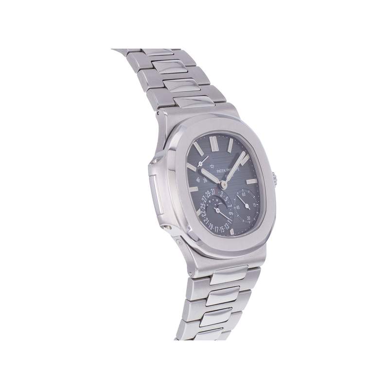 Montre d'occasion PATEK PHILIPPE Nautilus Phases de Lune homme mouvement automatique certifié (cosc) bracelet acier - vue 2