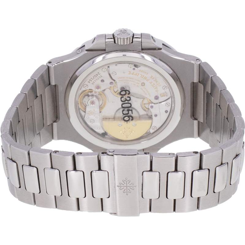 Montre d'occasion PATEK PHILIPPE Nautilus Phases de Lune homme mouvement automatique certifié (cosc) bracelet acier - vue 3