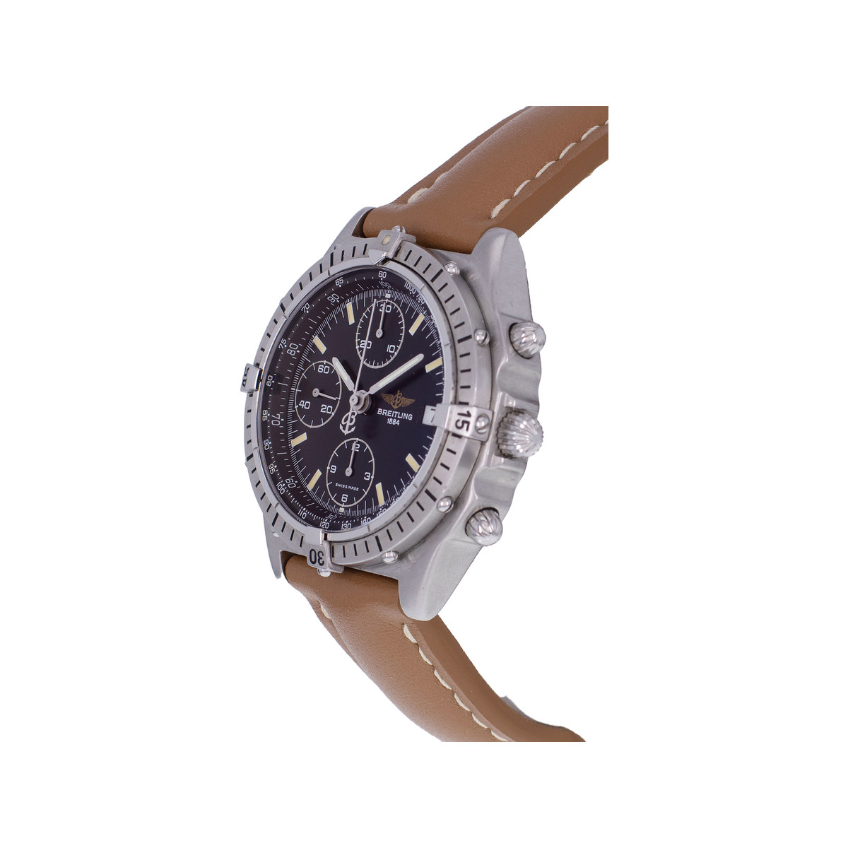 Montre d'occasion BREITLING Chronomat homme automatique bracelet cuir cresus - vue D2