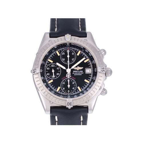 Montre d'occasion BREITLING Chronomat Blackbird homme automatique bracelet cuir cresus