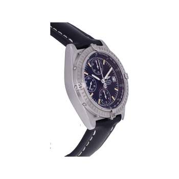 Montre d'occasion BREITLING Chronomat Blackbird homme automatique bracelet cuir cresus