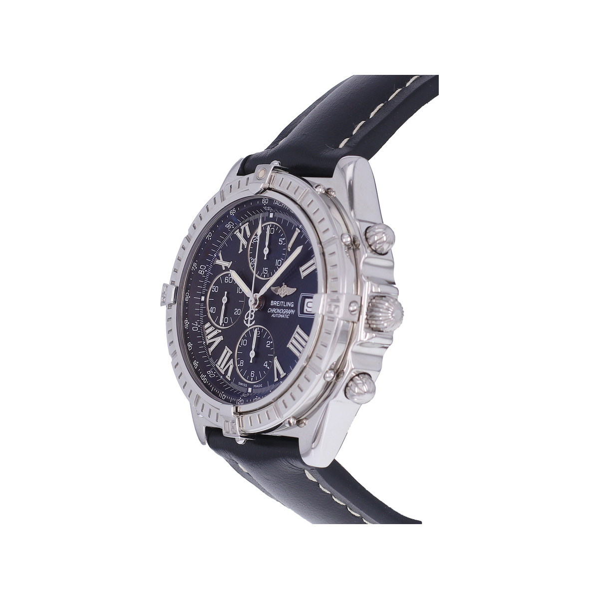 Montre d'occasion BREITLING Crosswind Chronographe homme automatique bracelet cuir cresus - vue D2