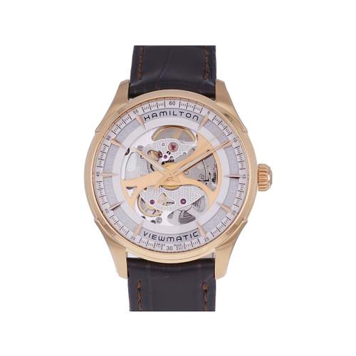 Tweedehands HAMILTON Jazzmaster Viewmatic Skeleton herenhorloge met automatische opwinding en originele leren band