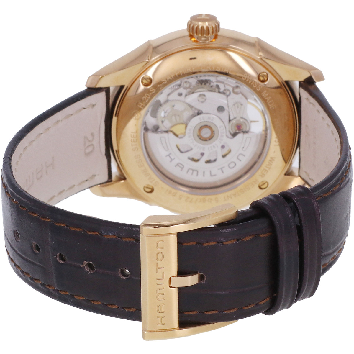 Montre d'occasion HAMILTON Jazzmaster Viewmatic Skeleton homme automatique bracelet cuir d'origine - vue 3
