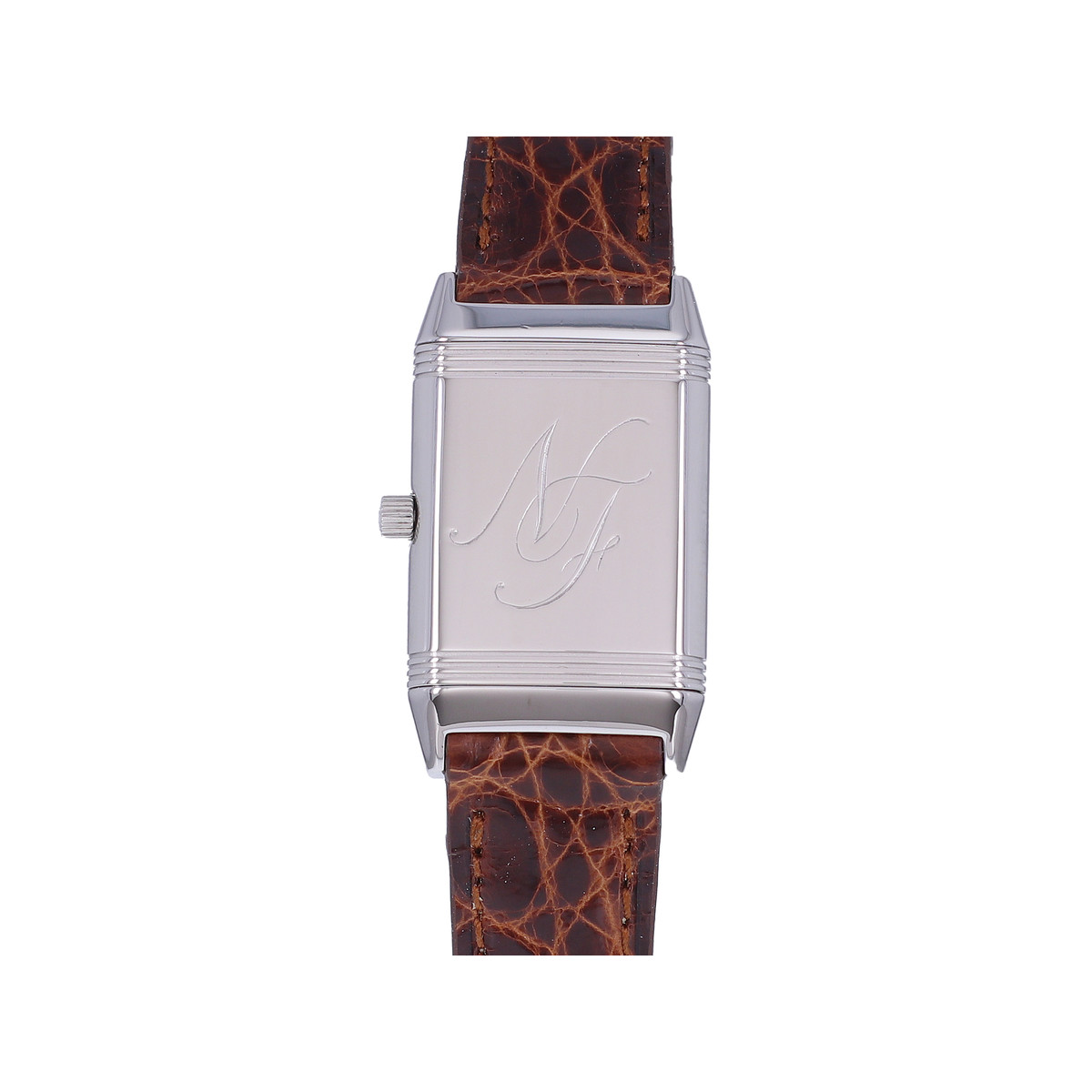 Montre d'occasion JAEGER LECOULTRE Reverso Lady femme quartz bracelet cuir cresus - vue D2