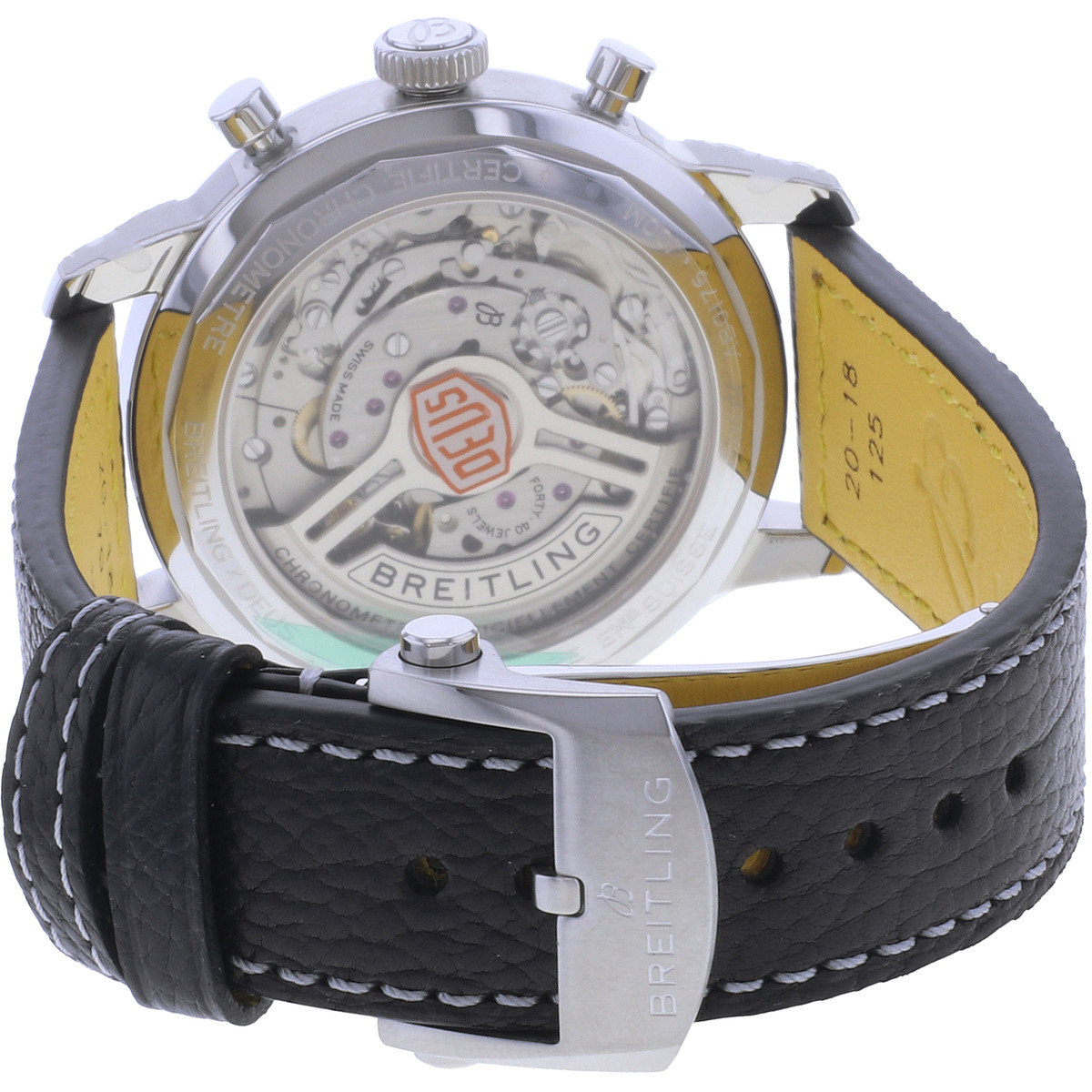 Montre d'occasion BREITLING Top Time Limited Edition 'Deus' homme mouvement automatique certifié (cosc) bracelet cuir d'origine - vue 3