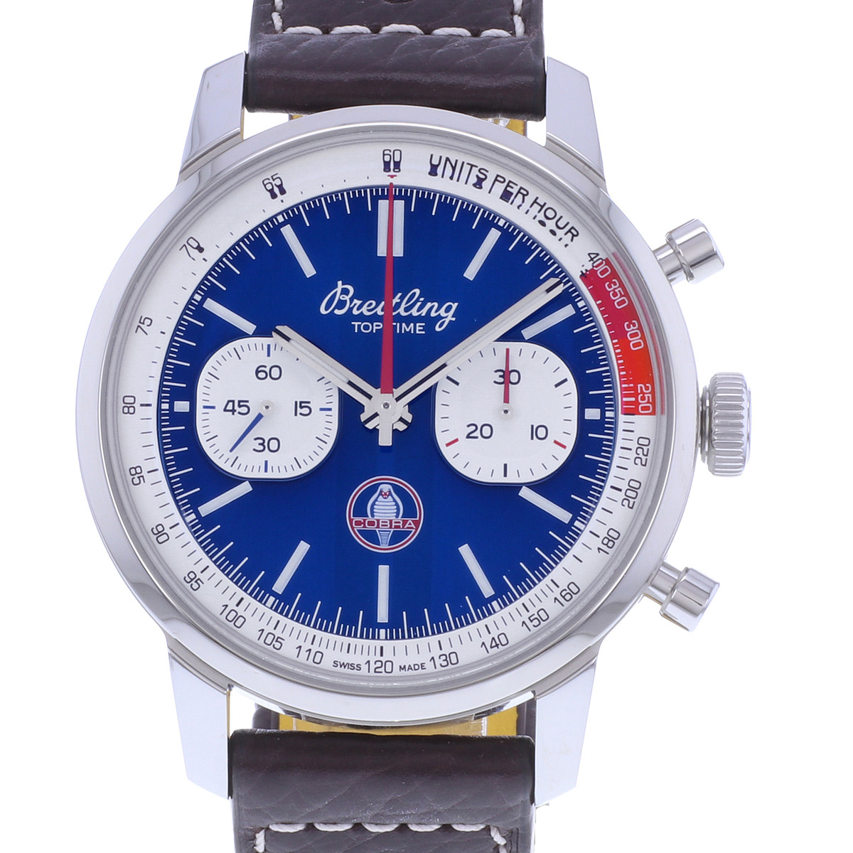 Montre d'occasion BREITLING Top Time Limited Edition Shelby Cobra homme mouvement automatique certifié (cosc) bracelet cuir d'origine - vue D1
