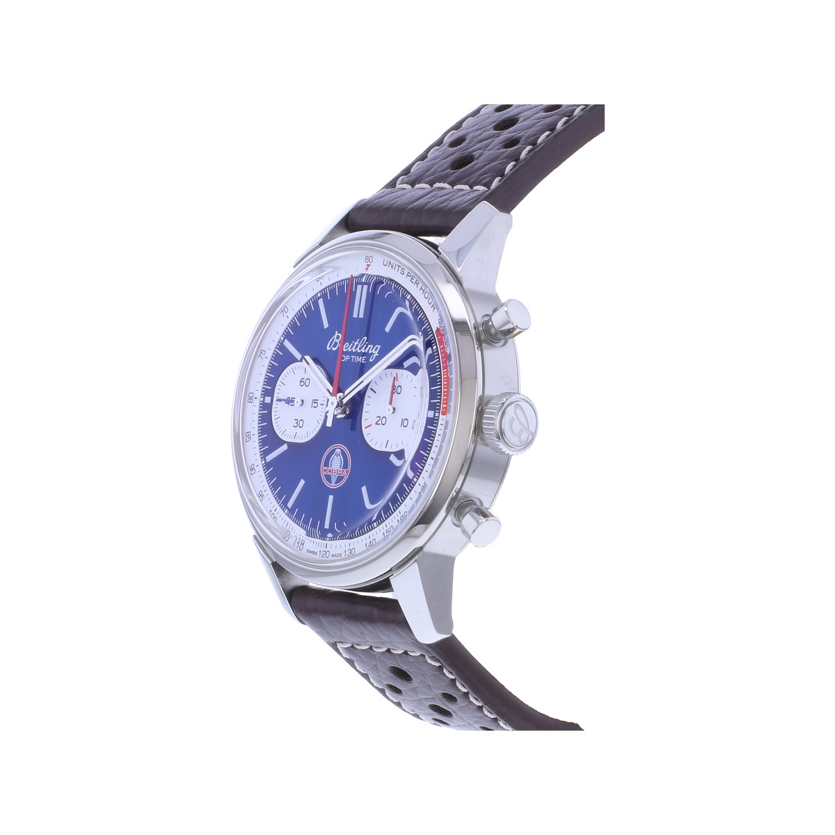 Montre d'occasion BREITLING Top Time Limited Edition Shelby Cobra homme mouvement automatique certifié (cosc) bracelet cuir d'origine - vue D2