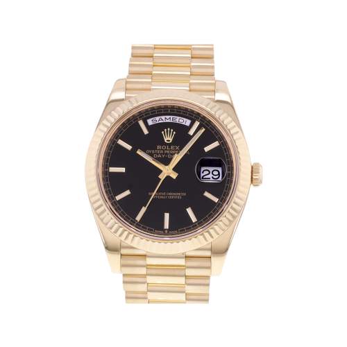 Montre d'occasion ROLEX Day-Date Or jaune homme mouvement automatique certifié (cosc) bracelet or jaune 750/000