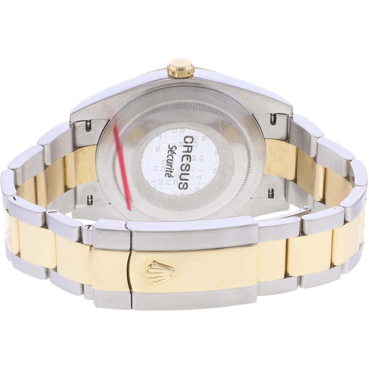 Montre d'occasion ROLEX DateJust 41 homme mouvement automatique certifié (cosc) bracelet or jaune 750/000 et acier - vue 3