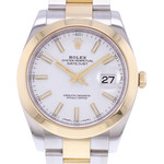 Montre d'occasion ROLEX DateJust 41 homme mouvement automatique certifié (cosc) bracelet or jaune 750/000 et acier - vue D1