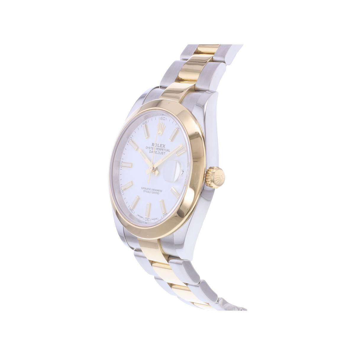 Montre d'occasion ROLEX DateJust 41 homme mouvement automatique certifié (cosc) bracelet or jaune 750/000 et acier - vue D2