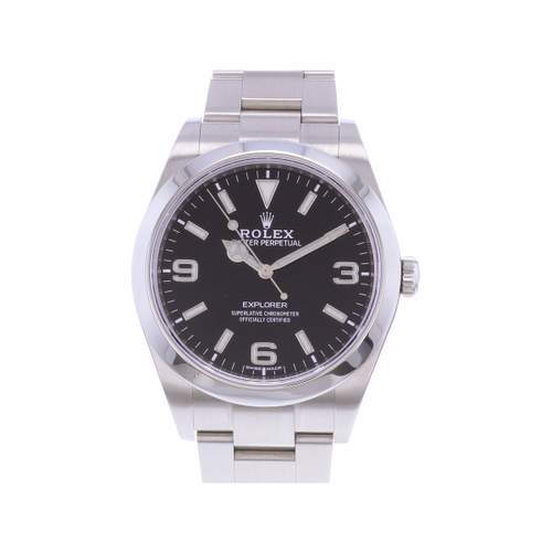 Montre d'occasion ROLEX Explorer I 39 homme mouvement automatique certifié (cosc) bracelet acier