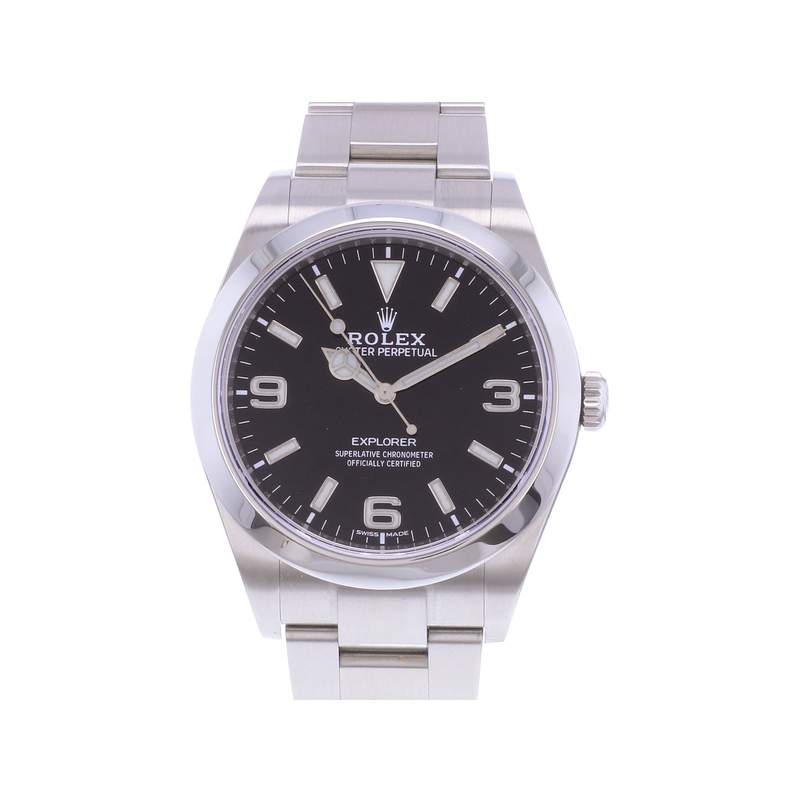 Montre d'occasion ROLEX Explorer I 39 homme mouvement automatique certifié (cosc) bracelet acier - vue 1