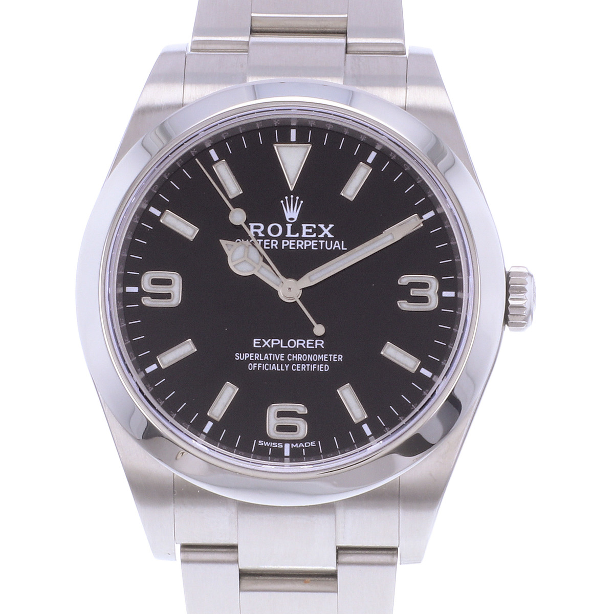 Montre d'occasion ROLEX Explorer I 39 homme mouvement automatique certifié (cosc) bracelet acier - vue D1