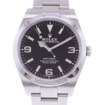 Montre d'occasion ROLEX Explorer I 39 homme mouvement automatique certifié (cosc) bracelet acier