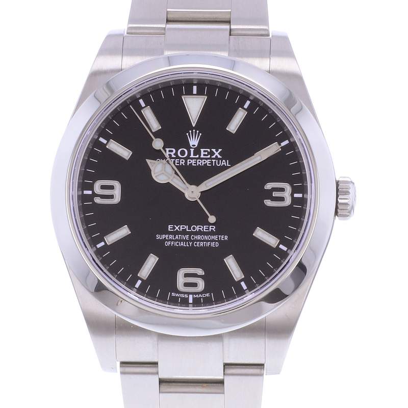 Montre d'occasion ROLEX Explorer I 39 homme mouvement automatique certifié (cosc) bracelet acier - vue D1