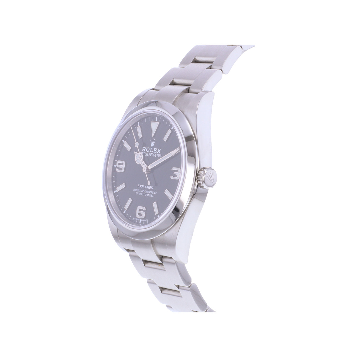 Montre d'occasion ROLEX Explorer I 39 homme mouvement automatique certifié (cosc) bracelet acier - vue D2