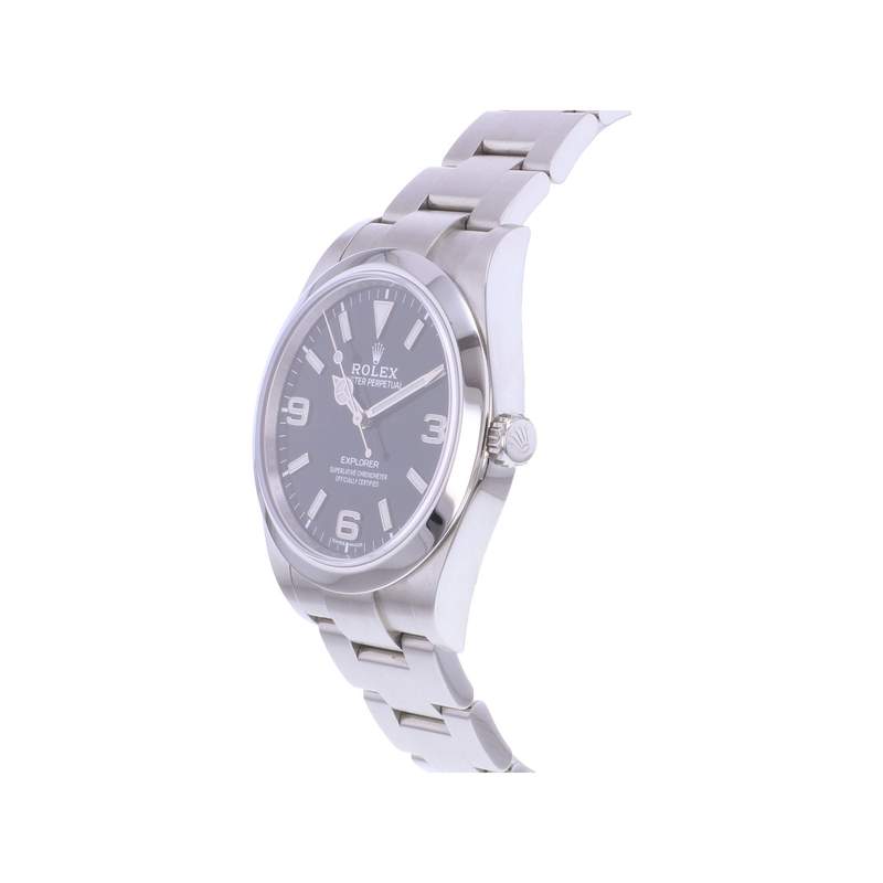 Montre d'occasion ROLEX Explorer I 39 homme mouvement automatique certifié (cosc) bracelet acier - vue D2