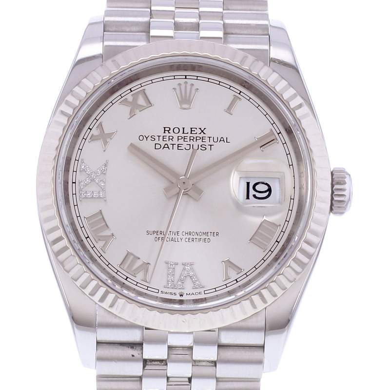 Montre d'occasion ROLEX DateJust 36 mixte mouvement automatique certifié (cosc) bracelet acier - vue D1