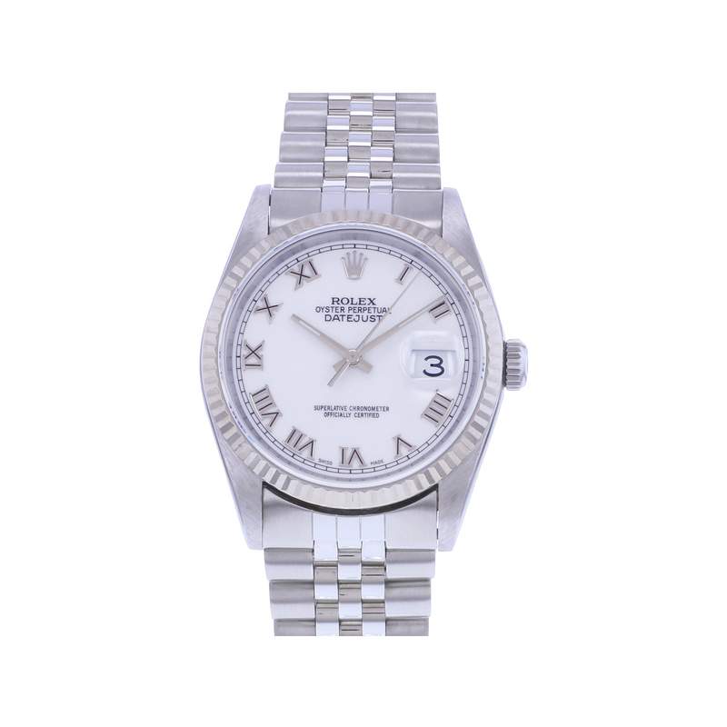 Montre d'occasion ROLEX DateJust 36 homme mouvement automatique certifié (cosc) bracelet acier - vue 1