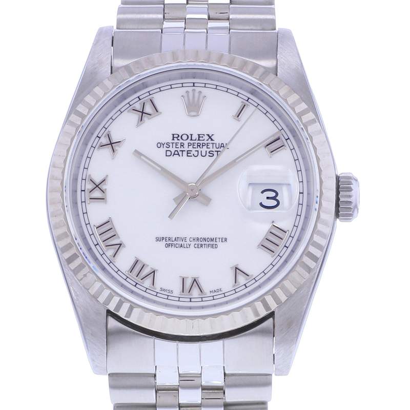 Montre d'occasion ROLEX DateJust 36 homme mouvement automatique certifié (cosc) bracelet acier - vue D1