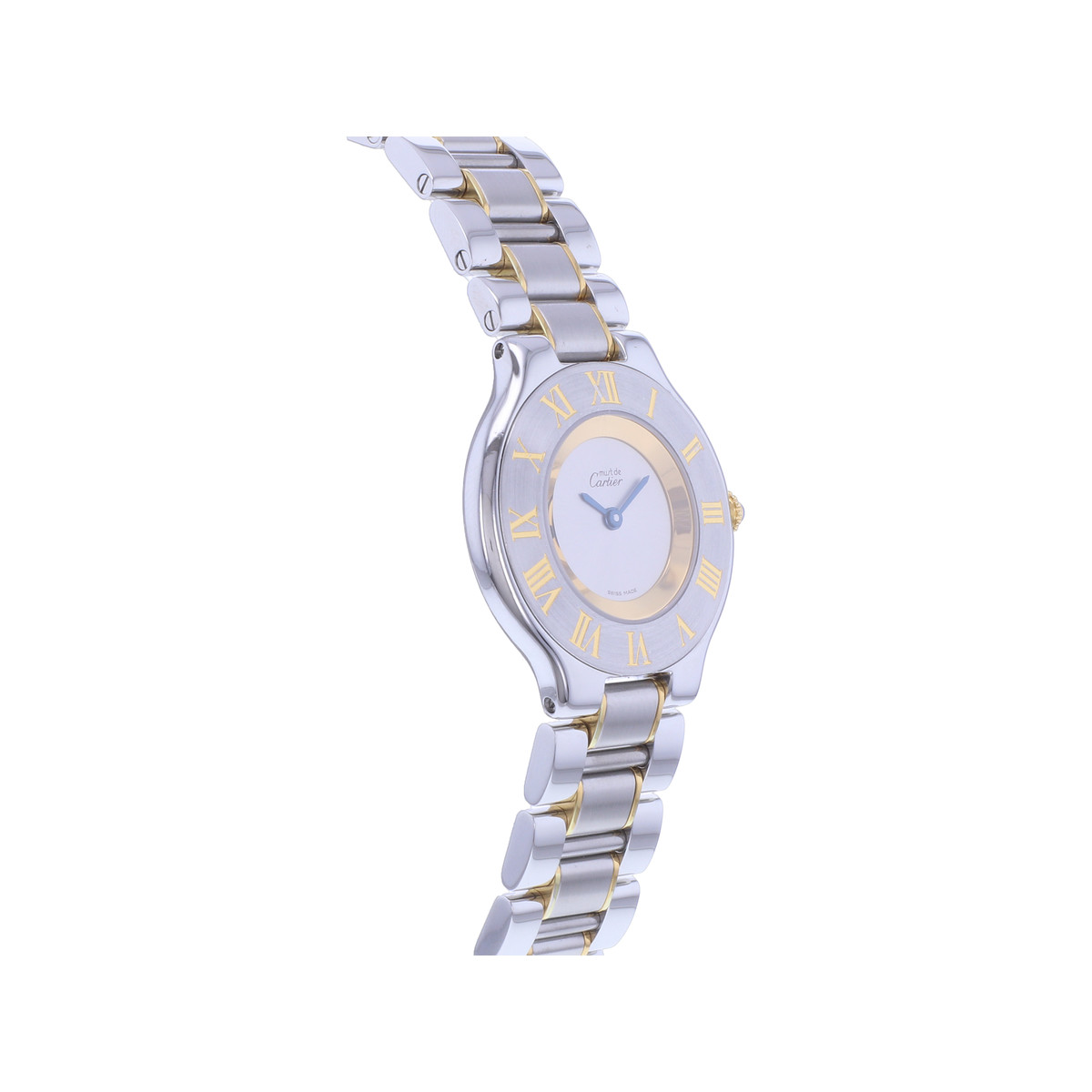 Montre d'occasion CARTIER Must 21 femme quartz bracelet or jaune 750/000 et acier - vue 2