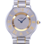 Montre d'occasion CARTIER Must 21 femme quartz bracelet or jaune 750/000 et acier - vue D1
