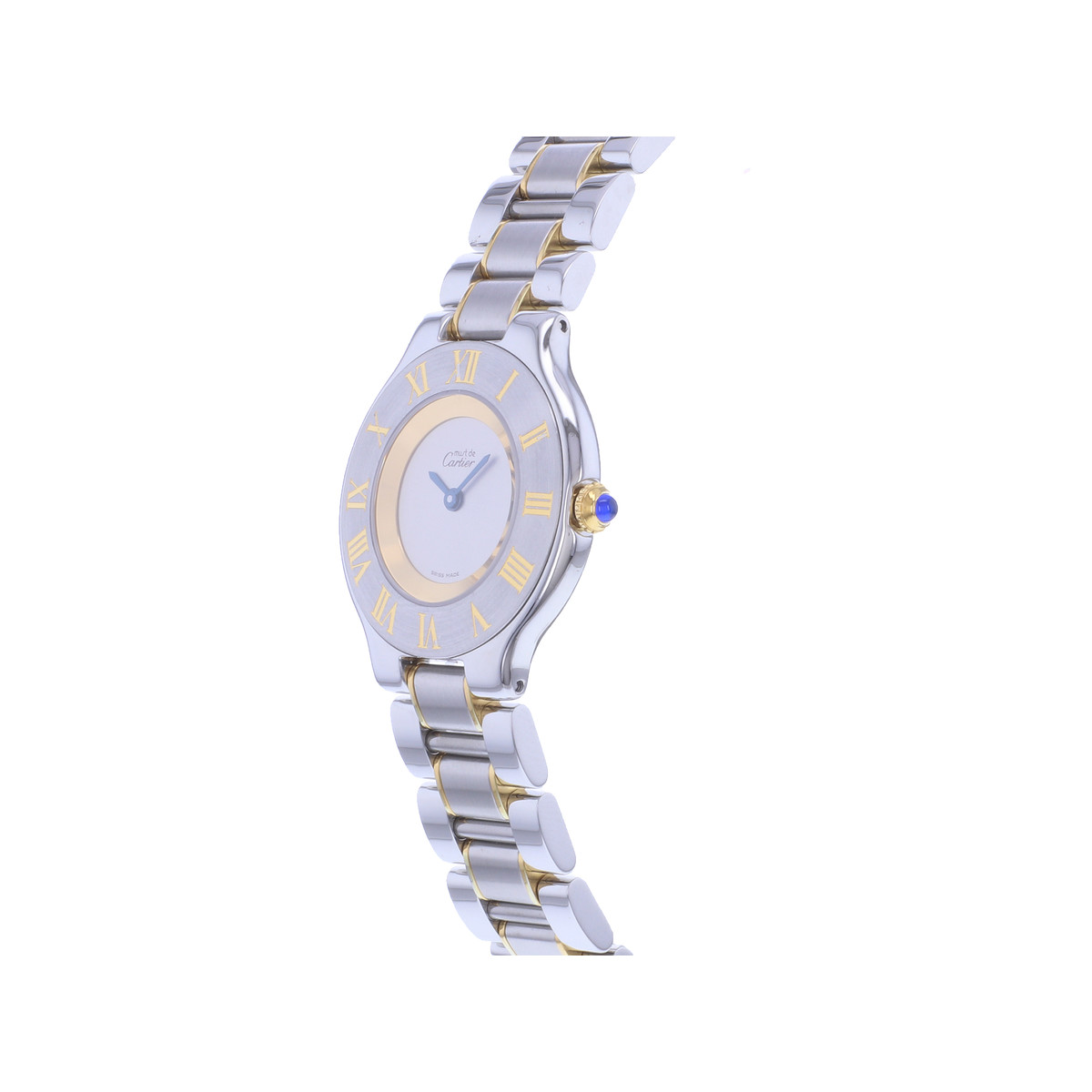 Montre d'occasion CARTIER Must 21 femme quartz bracelet or jaune 750/000 et acier - vue D2