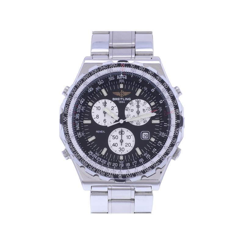 Montre d'occasion BREITLING Jupiter Pilot Vintage homme quartz bracelet acier - vue 1