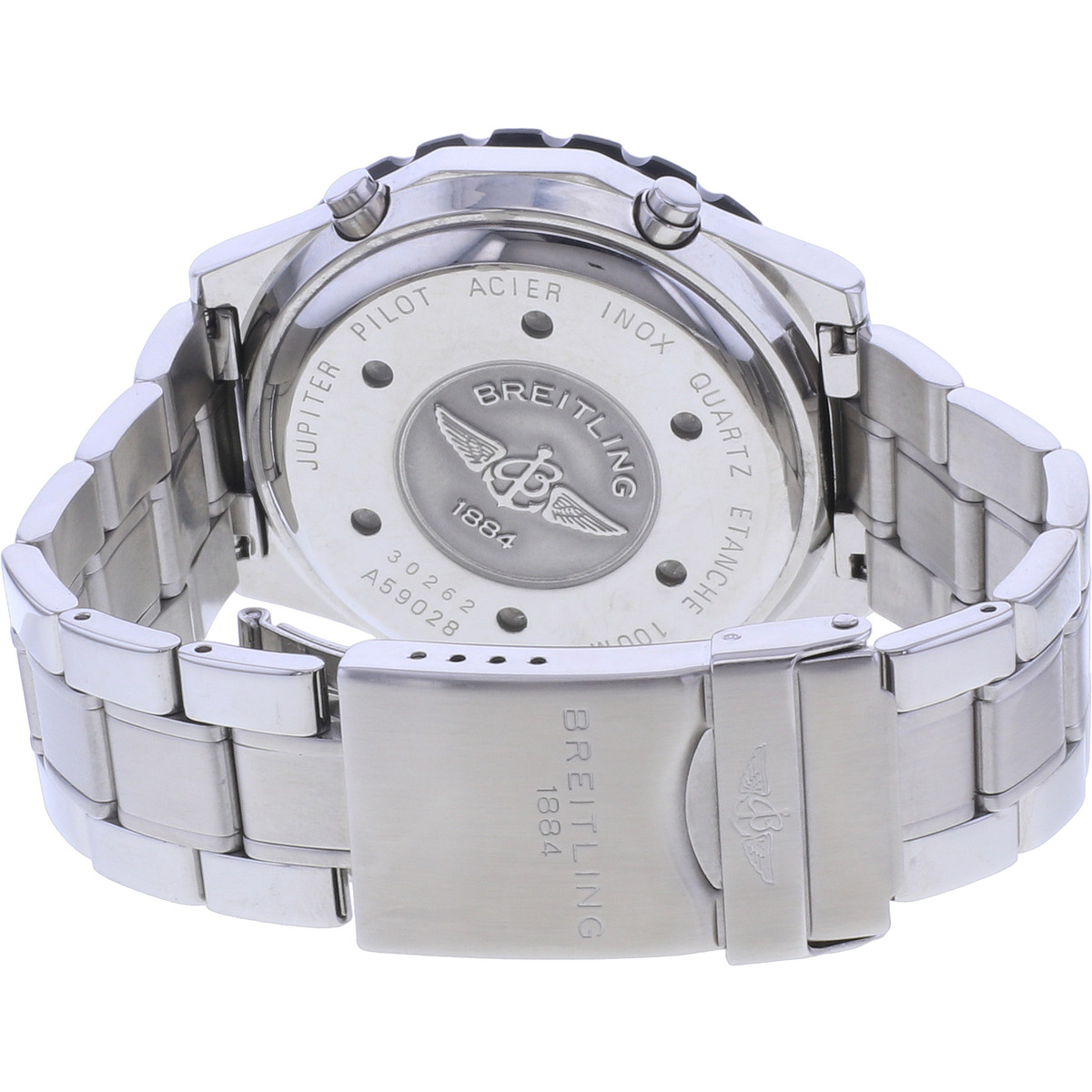 Montre d'occasion BREITLING Jupiter Pilot Vintage homme quartz bracelet acier - vue 3