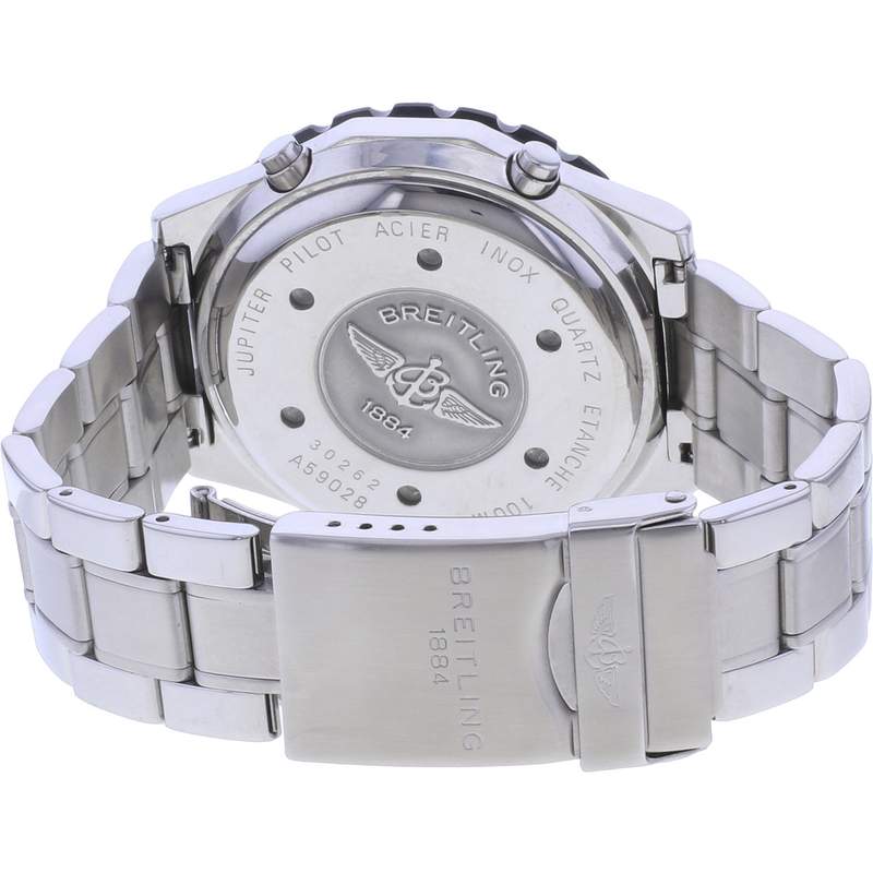 Montre d'occasion BREITLING Jupiter Pilot Vintage homme quartz bracelet acier - vue 3