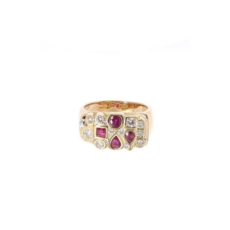 Bague d'occasion PHILIPPE TOURNAIRE Boule femme or jaune 750/1000 platine 950/1000 - vue 1