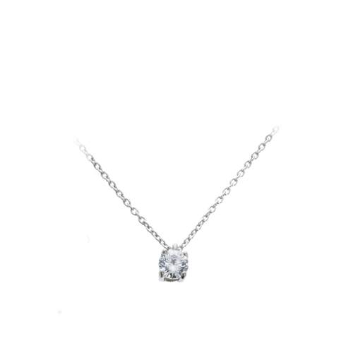 Collier d'occasion CRESUS Collier 4 griffes 0.3 ct femme or blanc 750/1000 or jaune 750/1000 or rose 750/1000