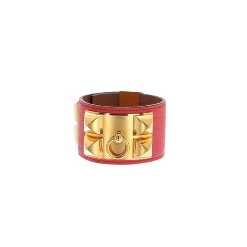 Bracelet d'occasion HERMES Collier de Chien GM femme plaqué or veau