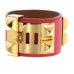 Bracelet d'occasion HERMES Collier de Chien GM femme plaqué or veau - vue 4