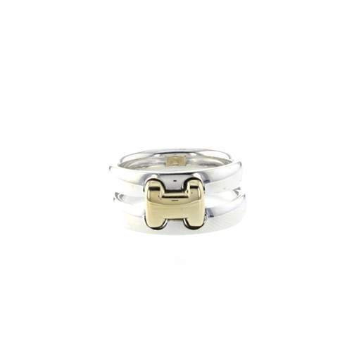 Bague d'occasion HERMES Olympe femme argent 925/1000 or jaune 750/1000