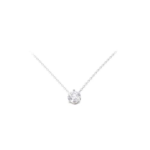 Collier d'occasion CRESUS Solitaire 0.7 ct femme or blanc 750/1000