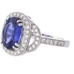Bague d'occasion CRESUS Bague saphir et diamants femme or blanc 750/1000 - vue 2