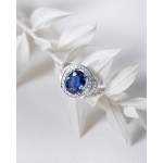 Bague d'occasion CRESUS Bague saphir et diamants femme or blanc 750/1000 - vue D1