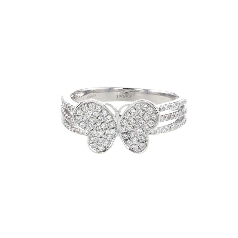 Bague d'occasion KORLOFF Papillon femme or blanc 750/1000 - vue 1