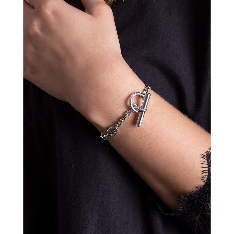 Bracelet d'occasion HERMES Farandole femme argent 925/1000 - vue porté 1