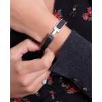 Bracelet d'occasion HERMES Clic H mixte acier - vue porté 1