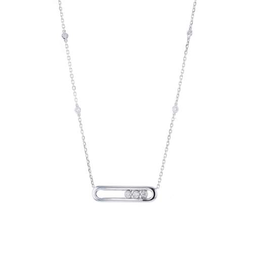 Collier d'occasion MESSIKA Baby move femme or blanc 750/1000