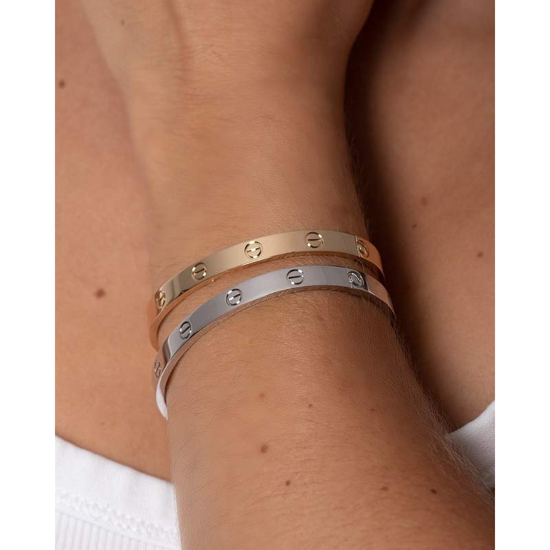 Bracelet d'occasion CARTIER Love mixte or blanc 750/1000 - vue porté 1