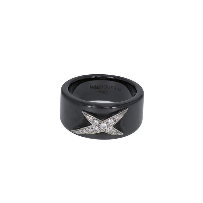 Bague d'occasion MAUBOUSSIN Etoile Du Démon femme céramique or blanc 750/1000 - vue 1