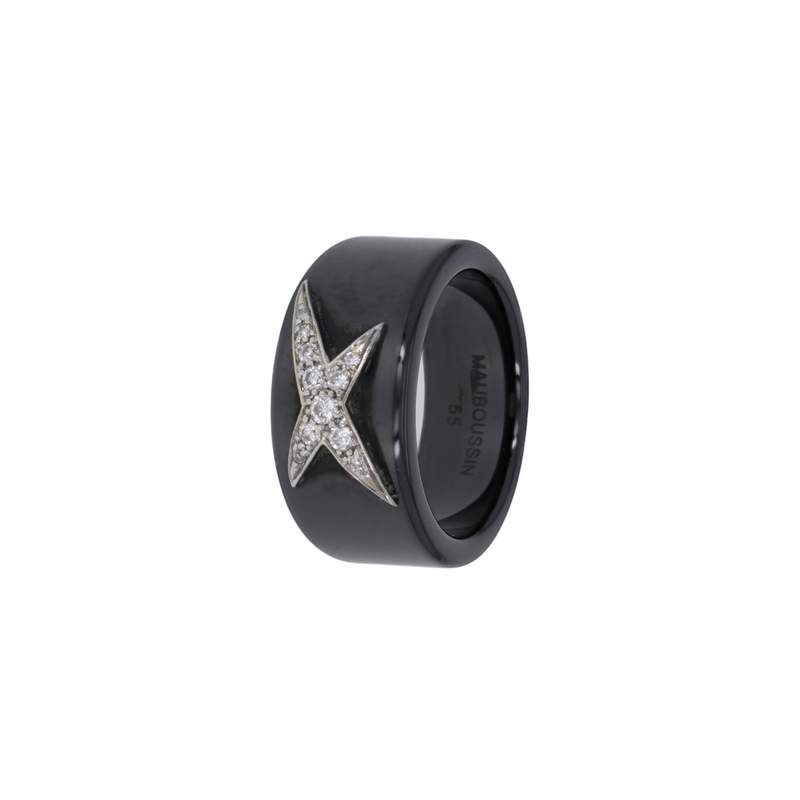 Bague d'occasion MAUBOUSSIN Etoile Du Démon femme céramique or blanc 750/1000 - vue 2
